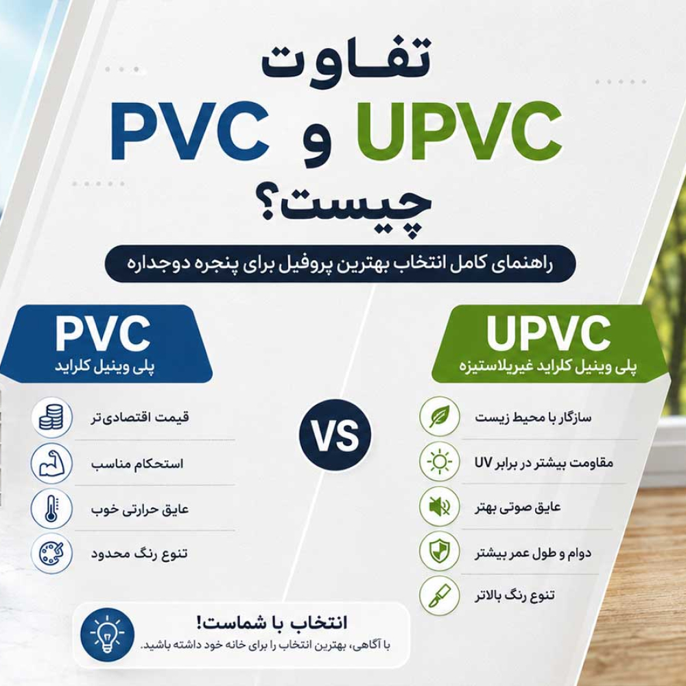 تفاوت پنجره پی وی سی و یو پی وی سی